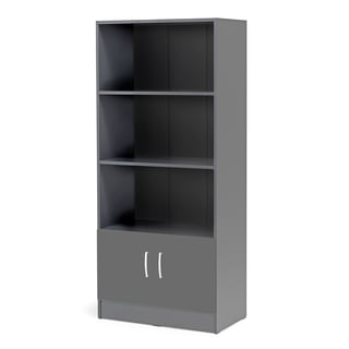 Büroschrank FLEXUS mit 3 offenen Fächern, 1725 x 760 x 415 mm, grau