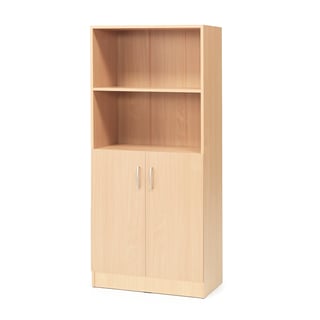 Büroschrank FLEXUS mit 2 offenen Fächern, 1725 x 760 x 415 mm, Buche