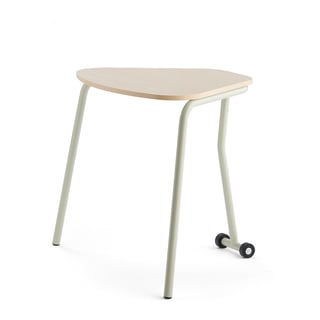 Klapbord HEX, 740x800x620 mm, gråbeige stel, birk