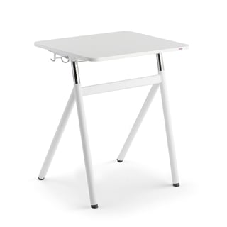 Elevbord ASCEND, hev/senk, L700 B600 H730–1170 mm, høytrykkslaminat, hvit/grå