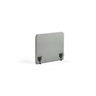 Bordskjerm ZONE, B800 H650 T36 mm, inkl. svarte beslag, stoff Etna, lys grå