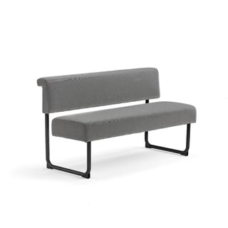 Sofa START, L 1400 mm, fabric, grey-beige, black