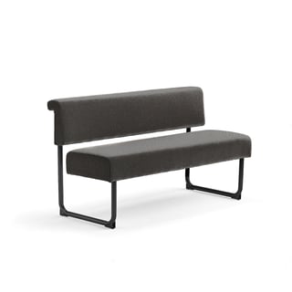 Sofa START, 1400 mm, stof, mørkebrun, sort