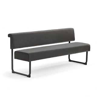 Sofa START, 1800 mm, stoff, mørk brun/svart