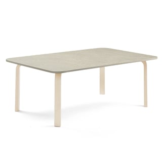 Table ELTON, 1800x800x530 mm, grey linoleum, birch