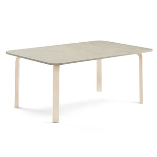 Table ELTON, 1800x800x590 mm, grey linoleum, birch