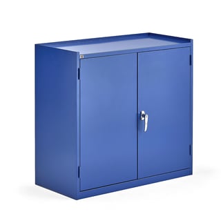 Werkplaatskast SERVE, 2 lades, 900 x 950 x 450 mm, blauw