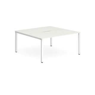 Bench desk EVOLVE, 2 person back-to-back, 1400x1600 mm, white