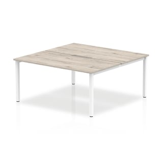 Bench desk EVOLVE, 2 person back-to-back, 1400x1600 mm, grey oak-white