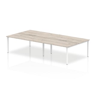 Bench desk EVOLVE, 4 person, 2800x1600 mm, grey oak-white