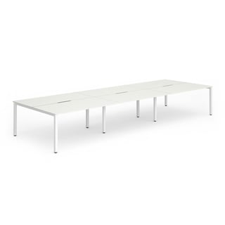 Bench desk EVOLVE, 6 person, 4800x1600 mm, white