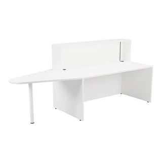 Reception desk HOLA with extension, white