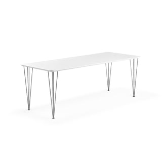 Breakroom table ZADIE, 2000x800x720 mm, white, chrome