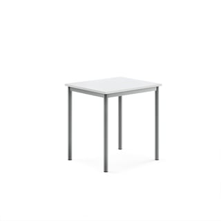 Desk BORÅS, 700x600x720 mm, white laminate, alu grey