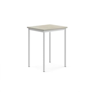 Desk SONITUS, 700x600x900 mm, light grey linoleum, white