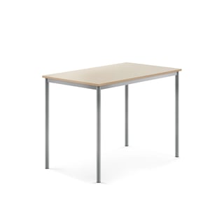 Desk SONITUS, 1200x800x900 mm, birch high pressure laminate, alu grey