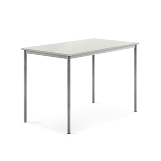 Desk SONITUS, 1400x800x900 mm, grey high pressure laminate, alu grey