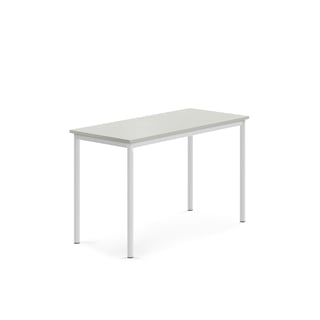 Bord BORÅS, 1200x600x760 mm, hvidt stel, højtrykslaminat, grå