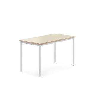 Bord BORÅS, 1200x700x720 mm, stativ vit, högtryckslaminat, björk