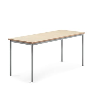 Desk SONITUS, 1800x700x760 mm, beige linoleum, alu grey