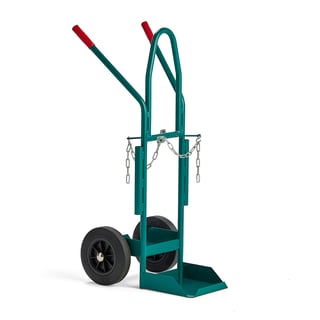 Gas cylinder trolley, 420x1060x260 mm, solid rubber wheels