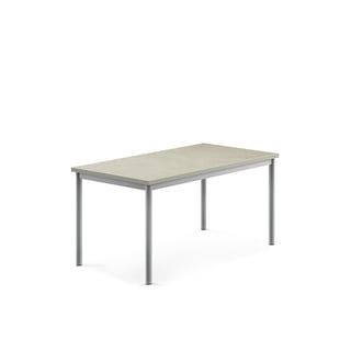 Desk SONITUS, 1200x700x600 mm, grey linoleum, alu grey