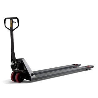 Ātras pacelšanas palešu ratiņi BOOST, 2000 mm, tandēma riteņi, poliuretāns, 2000 kg kravnesība, pel