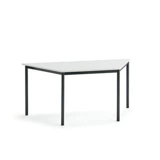 Bord SONITUS TRAPETS, 1600x800x720 mm, stativ antracitgrå, ljuddämpande högtryckslaminat, vit