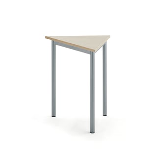 Desk BORÅS TRIANGEL, 700x600x720 mm, birch laminate, alu grey