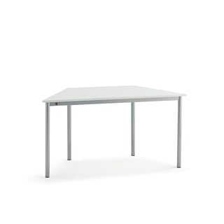 Desk BORÅS TRAPETS, 1400x700x720 mm, white laminate, alu grey