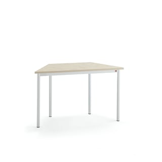 Bord SONITUS TRAPETS, L1200 B600 H720 mm, lyddempende linoeleum, hvit/beige