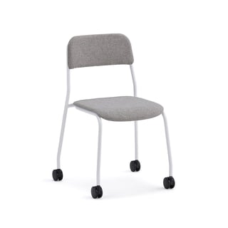 Stol ATTEND med hjul, hvit/beige