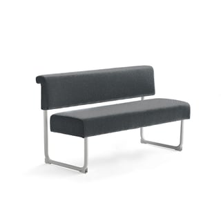 Sofa START, D 1400 mm, tkanina, antracit, bijelo postolje