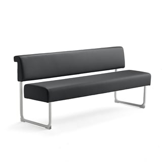 Sofa START, D 1800 mm, umjetna koža, antracit, bijelo postolje