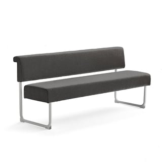 Sofa START, 1800 mm, stoff, mørk brun, hvit