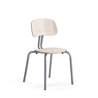 Classroom chair YNGVE, 4 legs, silver, ash, H 460 mm