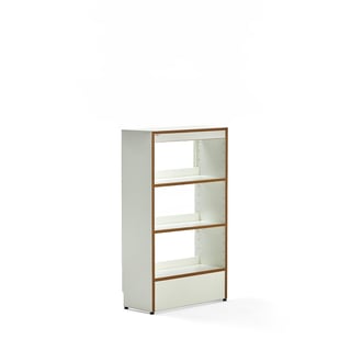 Library bookshelves STORY, basic, single-sided, 1280x747x305 mm, 3 shelves, white