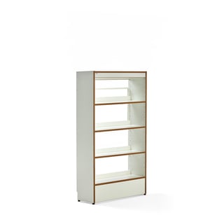 Library bookshelves STORY, basic, single-sided, 1600x922x305 mm, 4 shelves, white