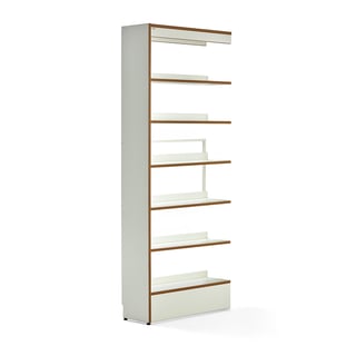 Library bookshelves STORY, add-on, single-sided, 2240x898x305 mm, 6 shelves, white