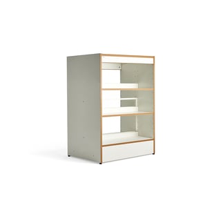 Library bookshelves STORY, basic, double-sided, 1280x922x585 mm, 3 shelves, white