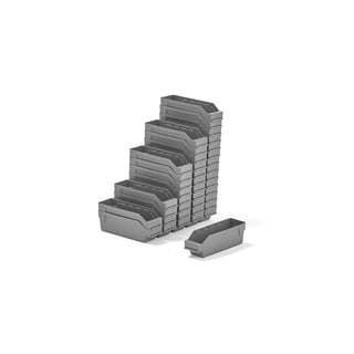 Component bins REACH, 300x90x95 mm, 40-pack, grey