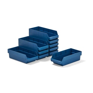 Magazijnbakken REACH, 500 x 240 x 150 mm, 10 stuks, blauw