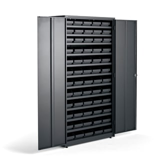 Small parts cabinet REACH + SUPPLY, with code lock, 60 bins, 1900x1020x500