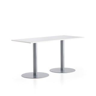 Pelarbord ALVA, 1800x800x900 mm, silver, vit