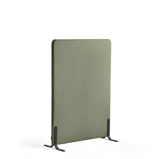 Floor screen ZONE, 1360x1000x46 mm, fabric Rivet, black legs, green blue