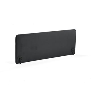 Bordskærm ZONE, sorte beslag, 1800x650x36 mm, stof Rivet, antracit