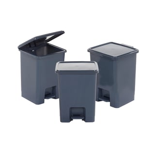 Pedal bin package, 3 x 15 L bins, grey