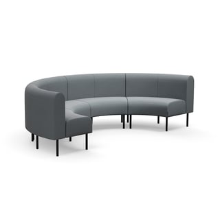 Sofa VARIETY, inward half circle, fabric Pod CS, silver grey