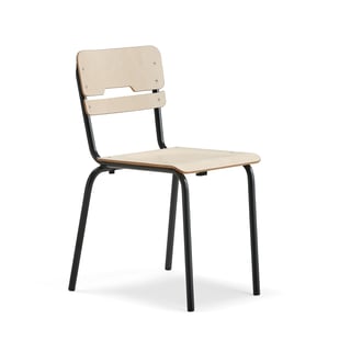 Classroom chair SCIENTIA, wide seat, H 460 mm, anthracite/birch