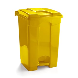 Plastic pedal bin, 630x430x420 mm, 60 L, yellow